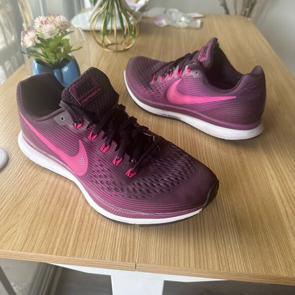 NIKE AIR ZOOM PEGASUS 34 Port Wine Size 9 Purple Sneakers Athleisure Gorpcore - Picture 2 of 12